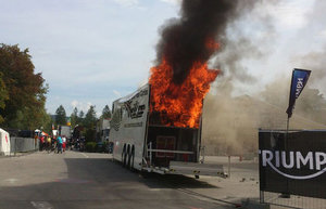 burning trailer